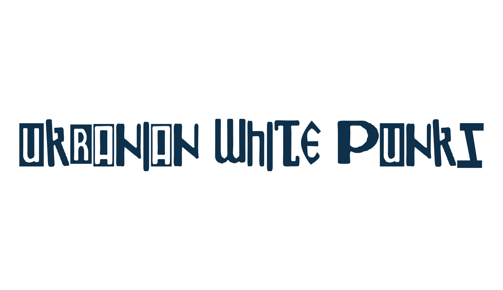 Ukranian White Punks, distorted font preview