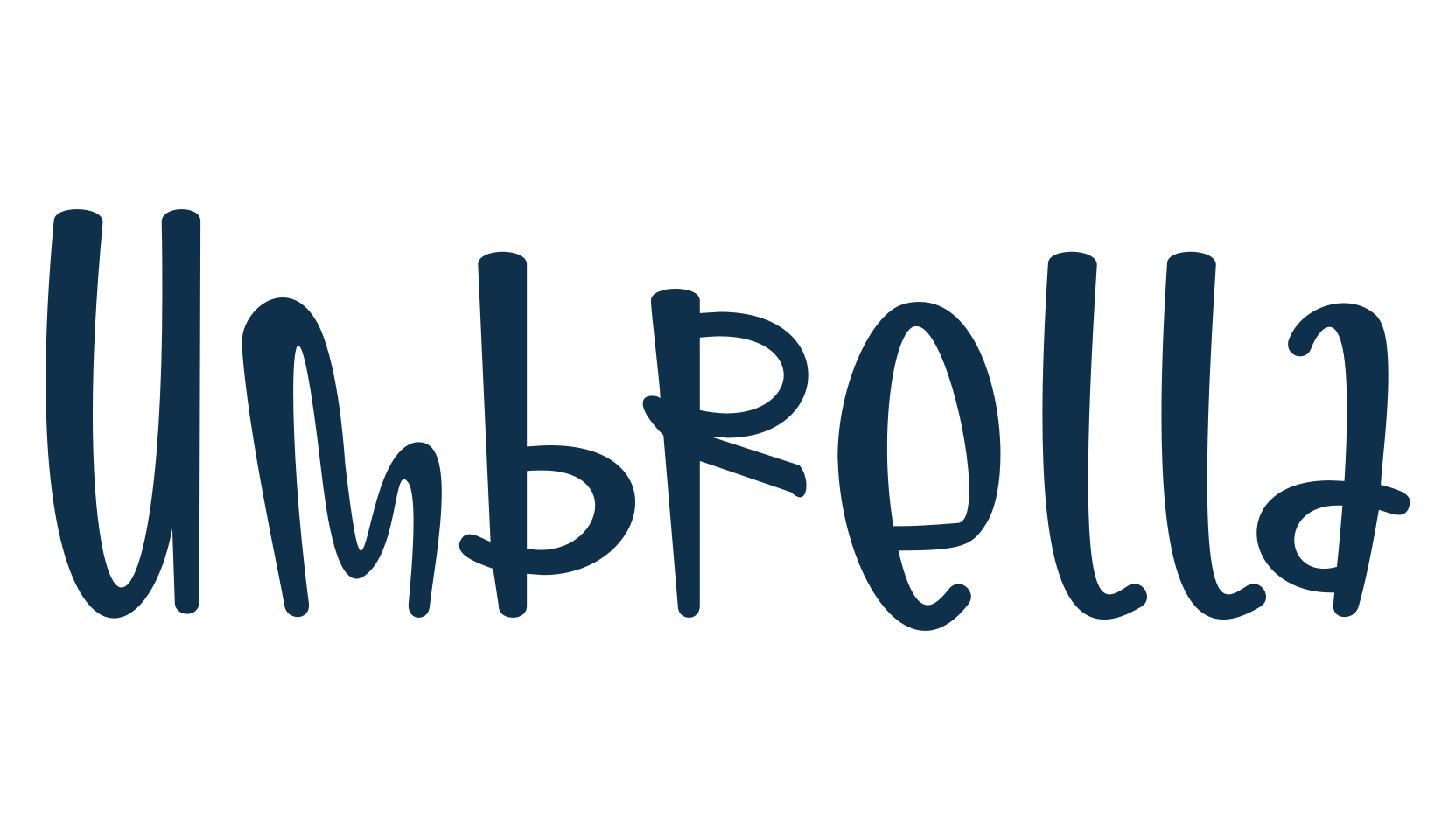 Umbrella, cartoon font preview