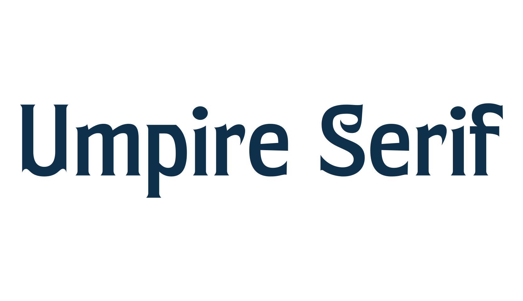 Umpire Serif, fancy retro decorative font preview