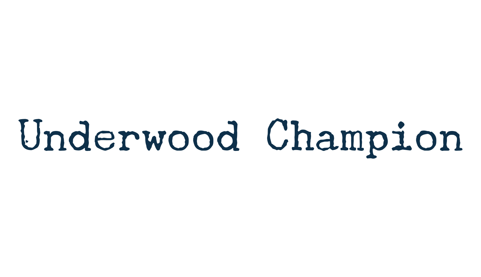 Underwood Champion, typewriter font preview
