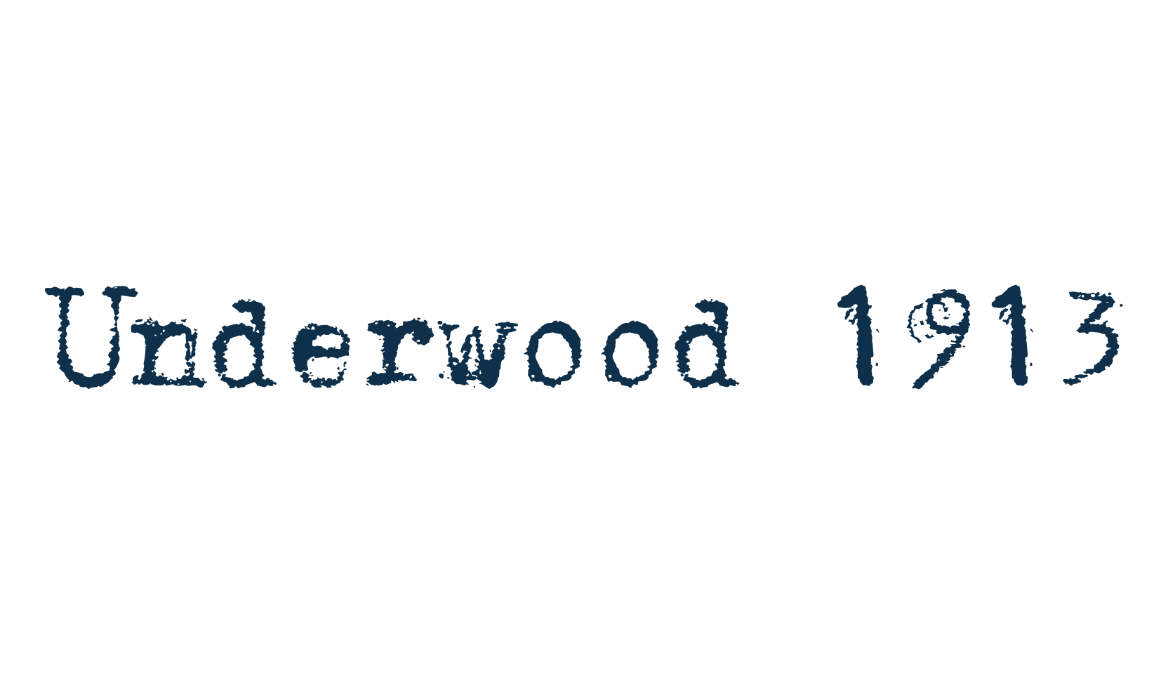 Underwood 1913, fancy typewriter decorative font preview