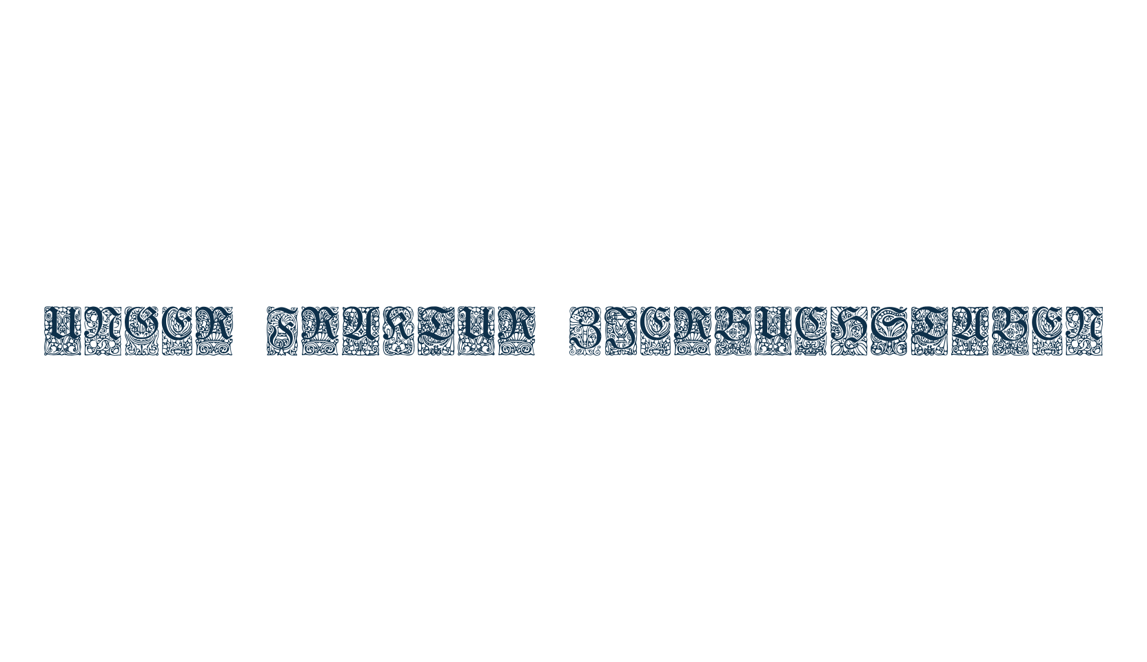Unger-Fraktur Zierbuchstaben, initials font preview