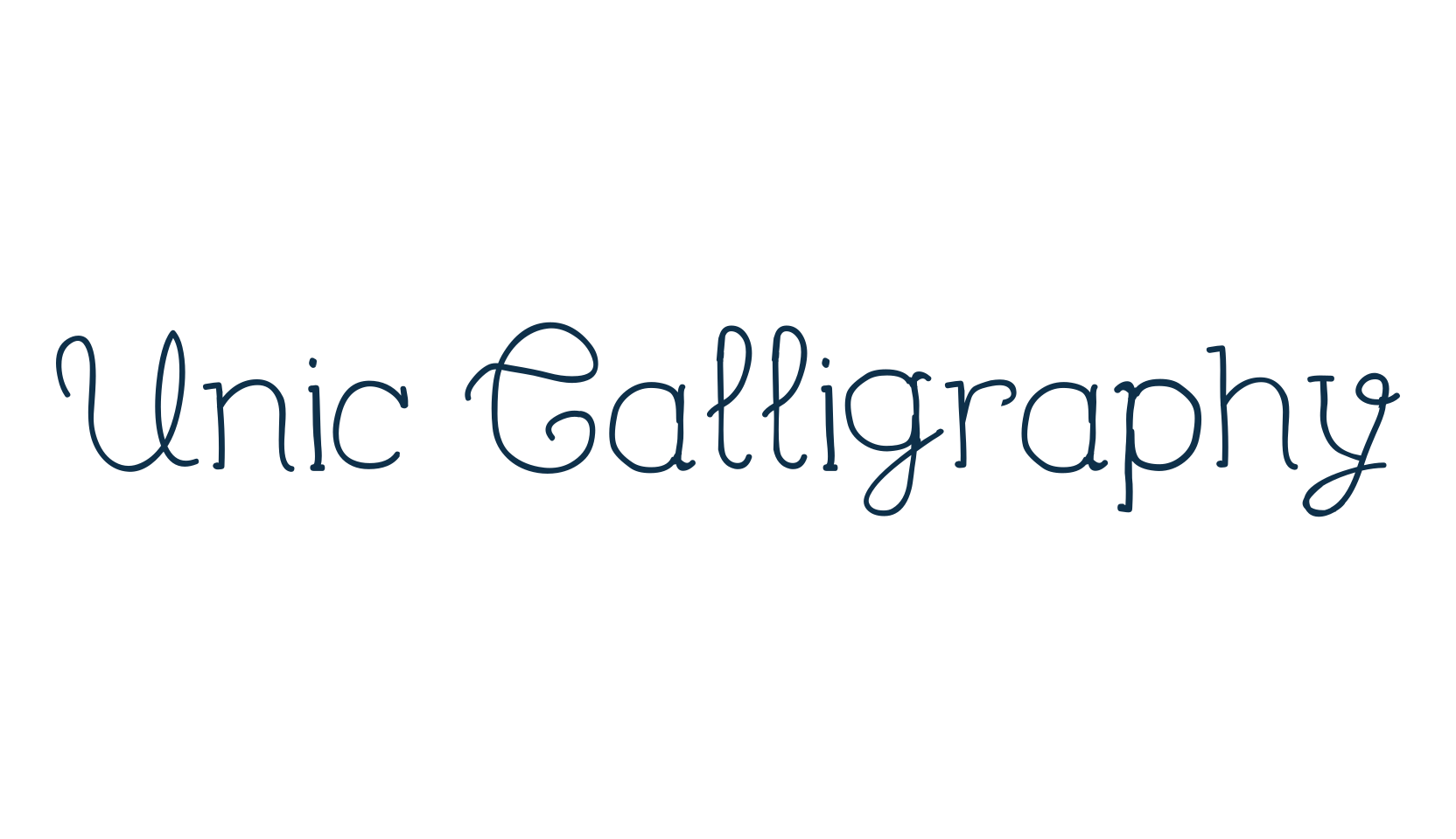 Unic Calligraphy, fancy various decorative script calligraphy font preview