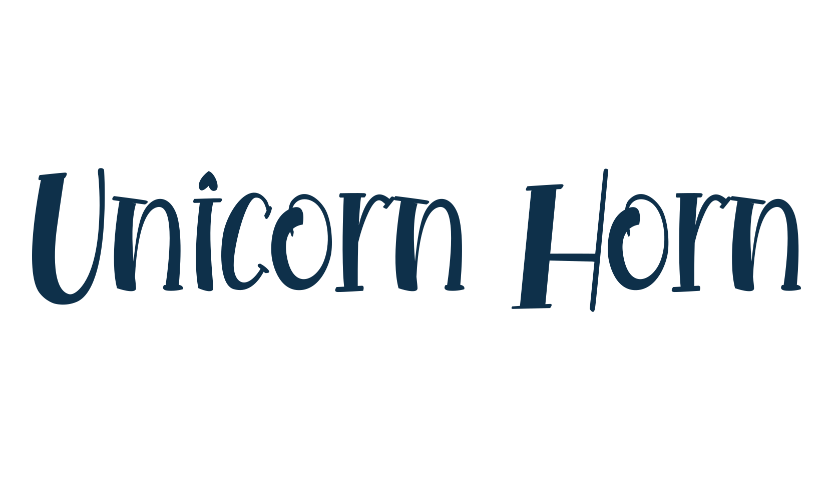 Unicorn Horn, cartoon font preview
