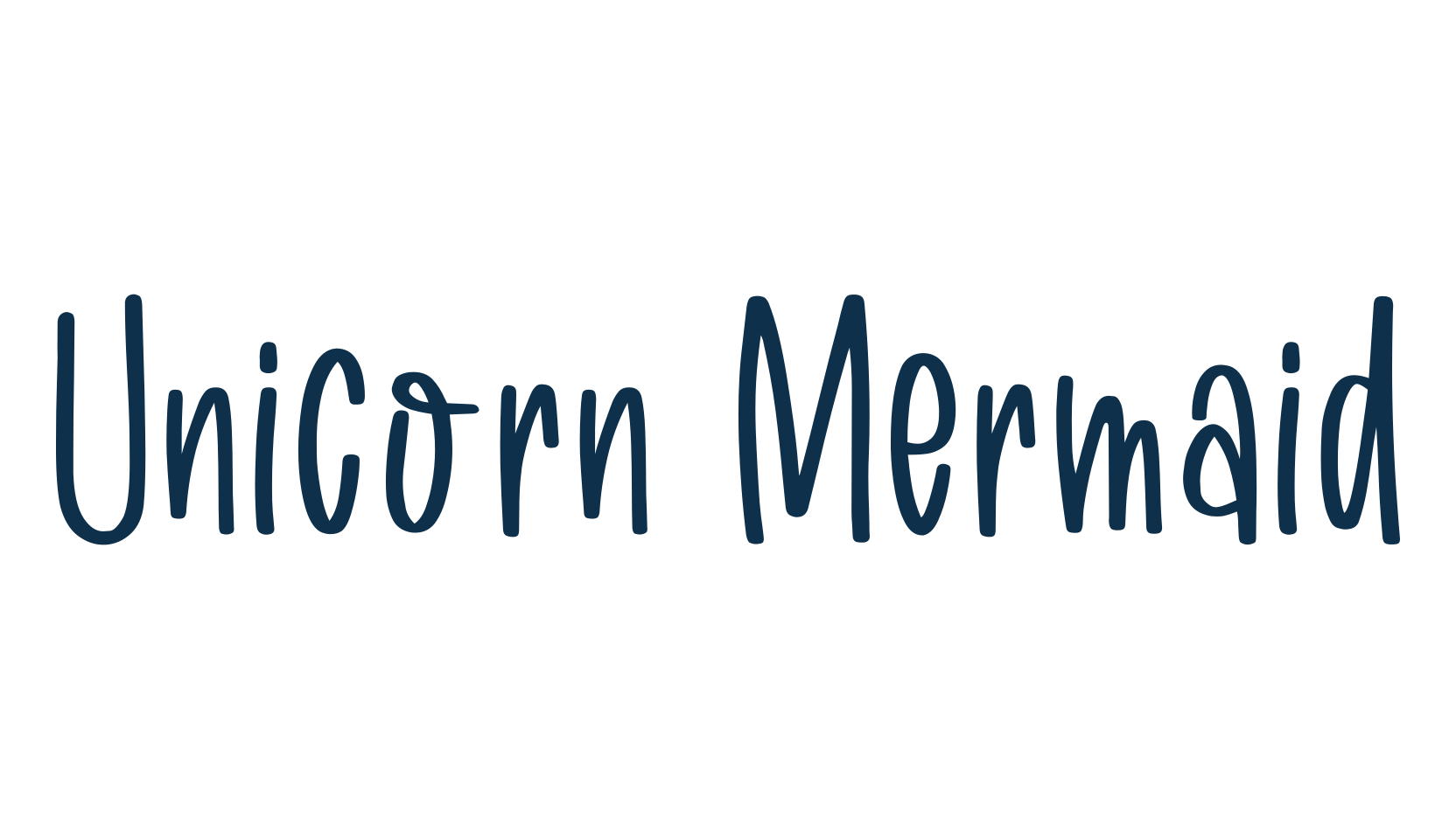 Unicorn Mermaid, handwriting font preview