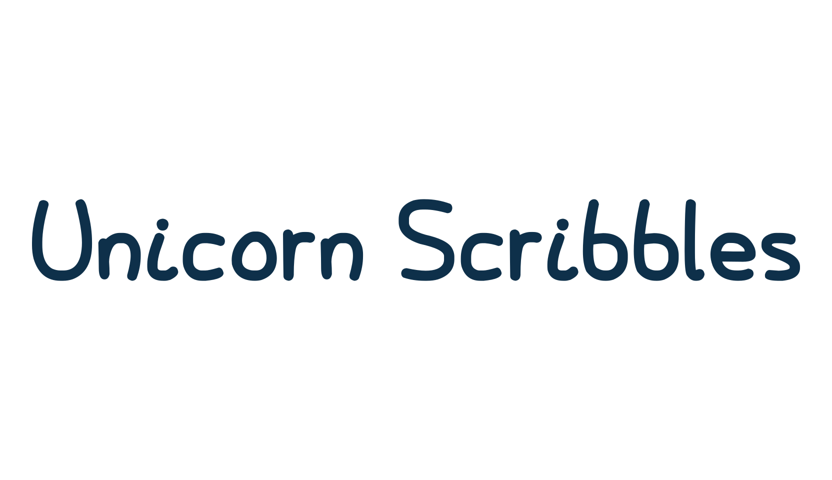 Unicorn Scribbles, handwriting font preview