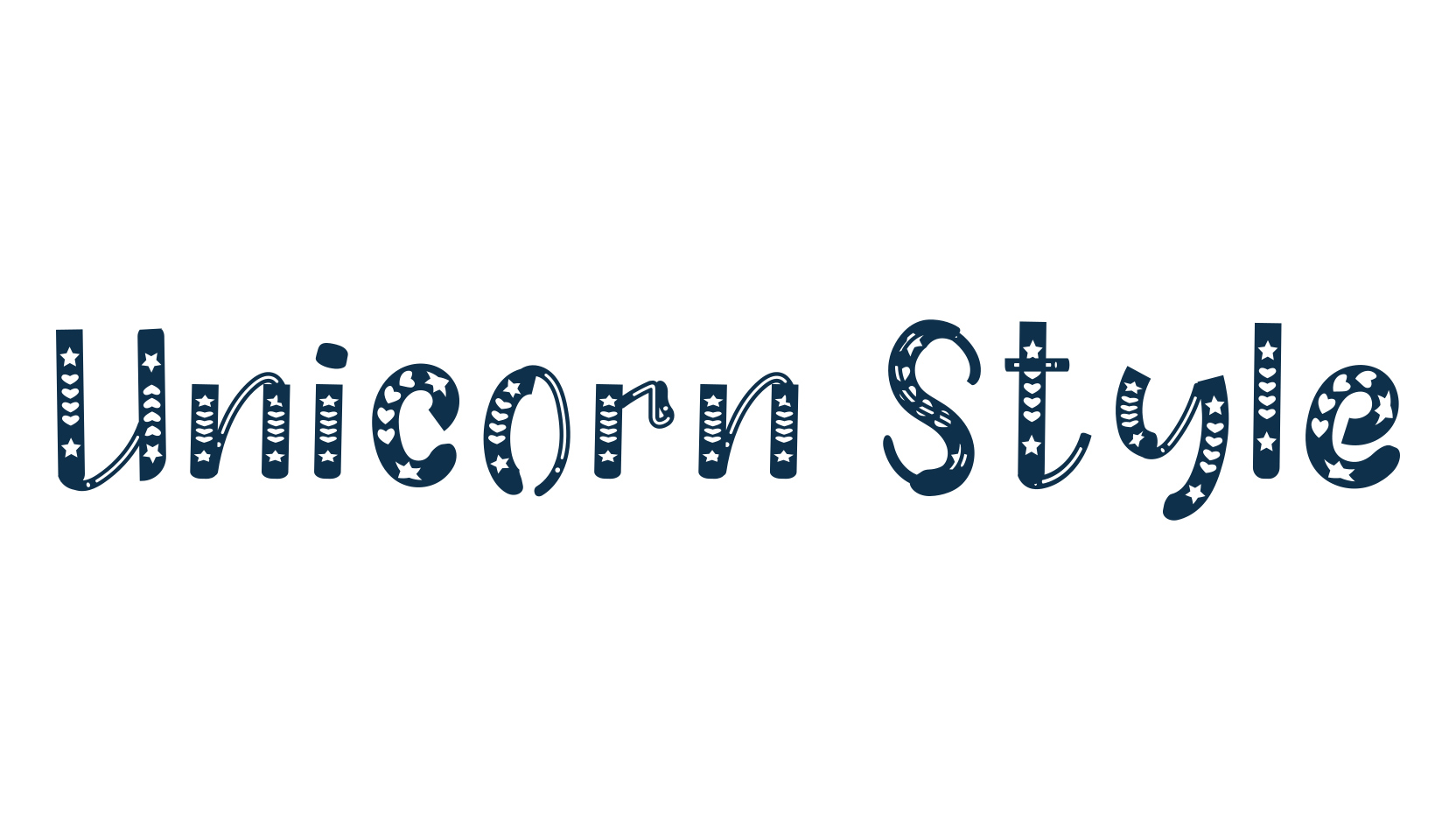 Unicorn Style, fancy decorative font preview