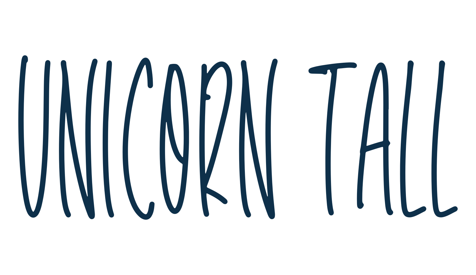 Unicorn Tall, handwriting font preview