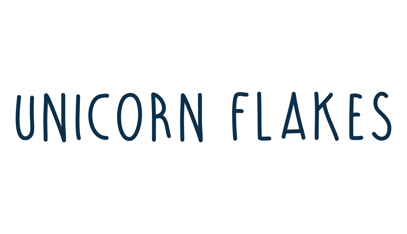 Unicorn Flakes, script handwritten fancy decorative calligraphy font preview