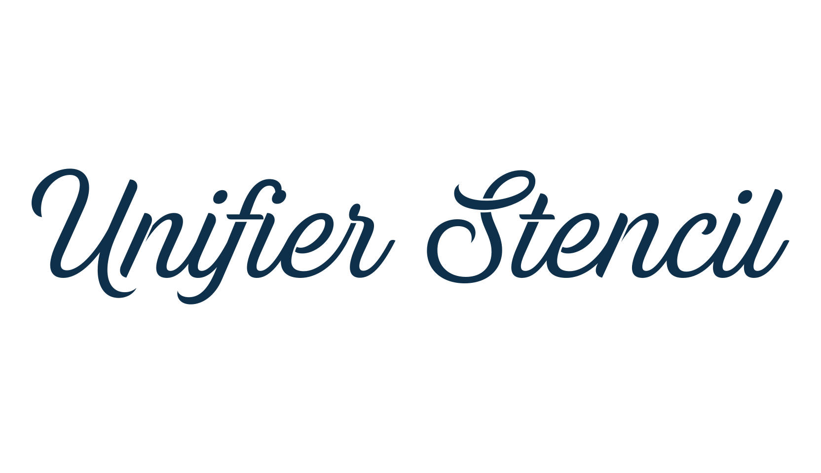 Unifier Stencil, fancy various decorative script calligraphy font preview
