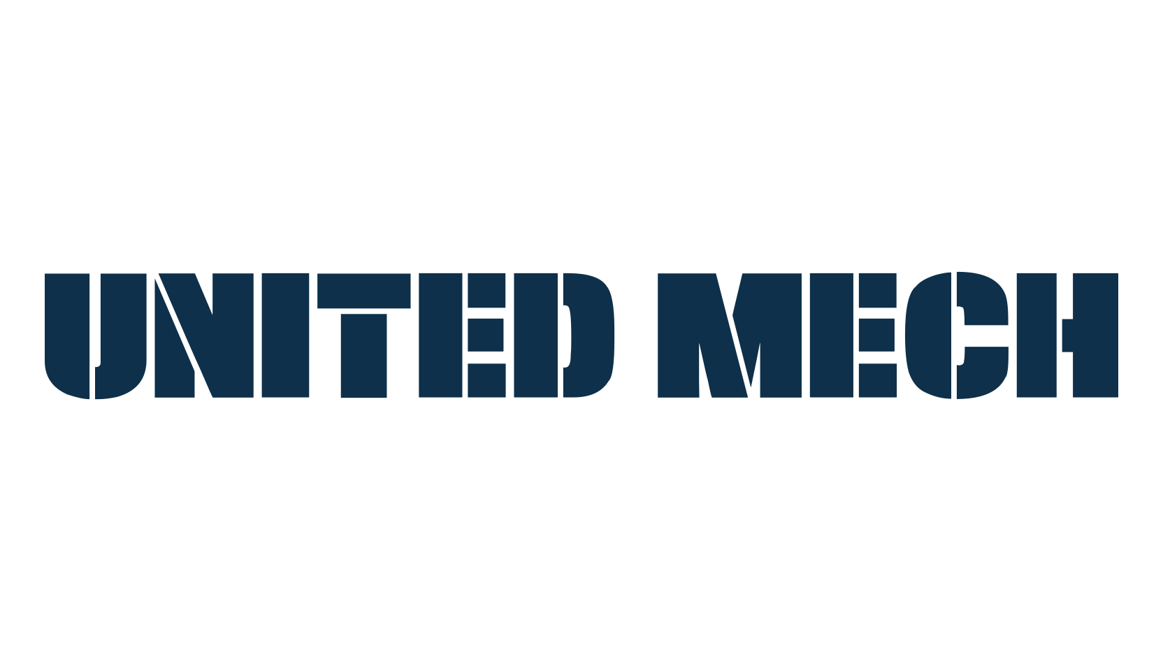 United Mech, stencil, army font preview