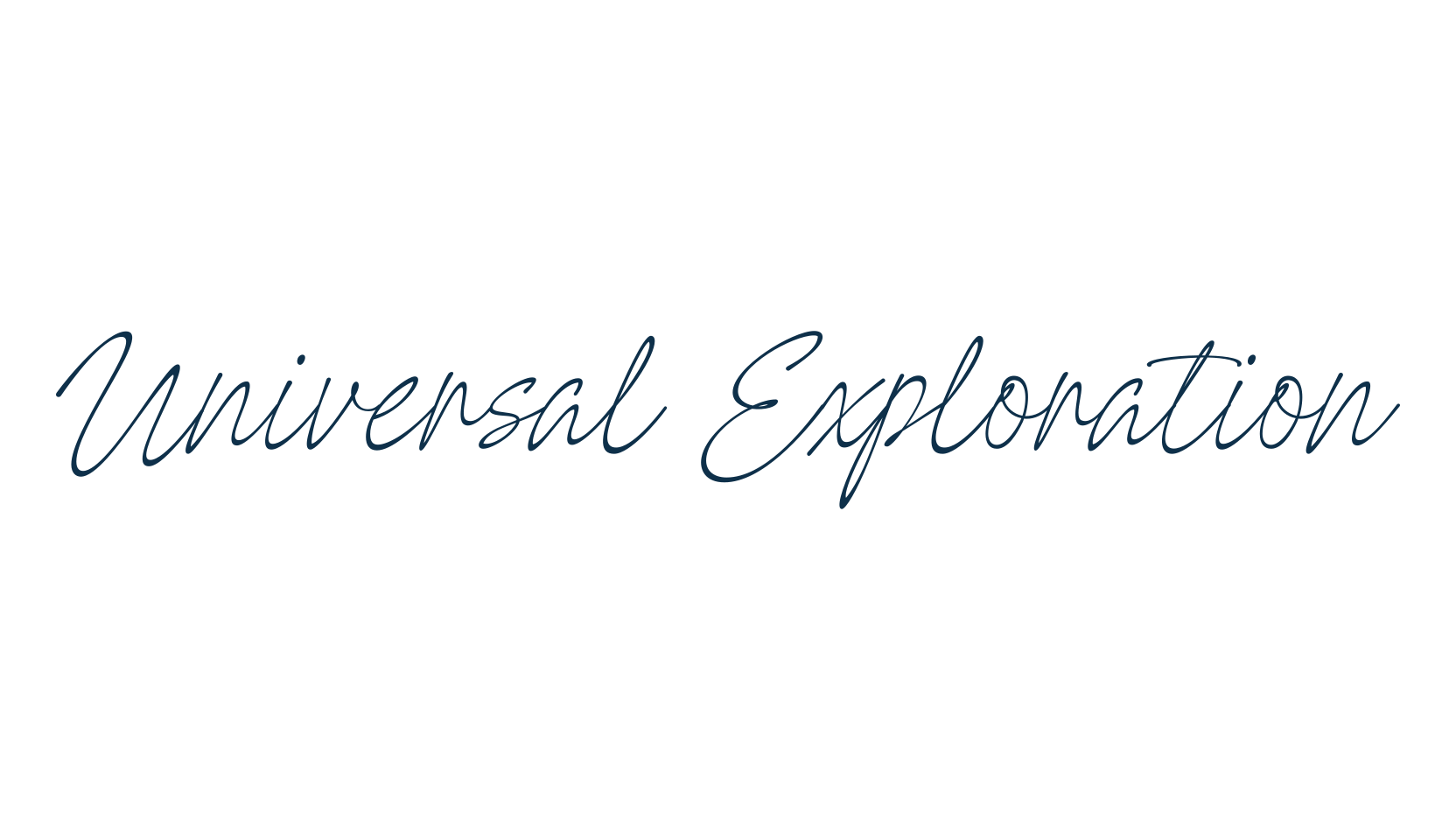 Universal Exploration, script handwritten fancy decorative calligraphy font preview
