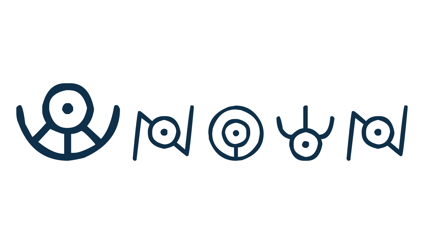 Unown, fancy decorative font preview