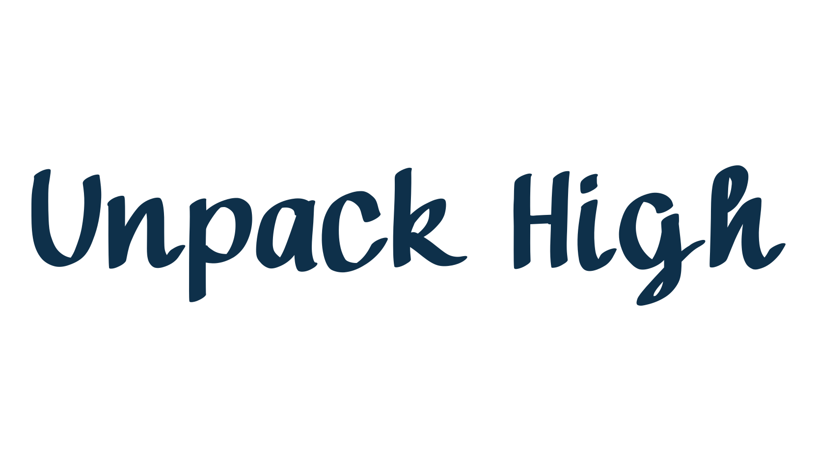 Unpack High, handwriting font preview