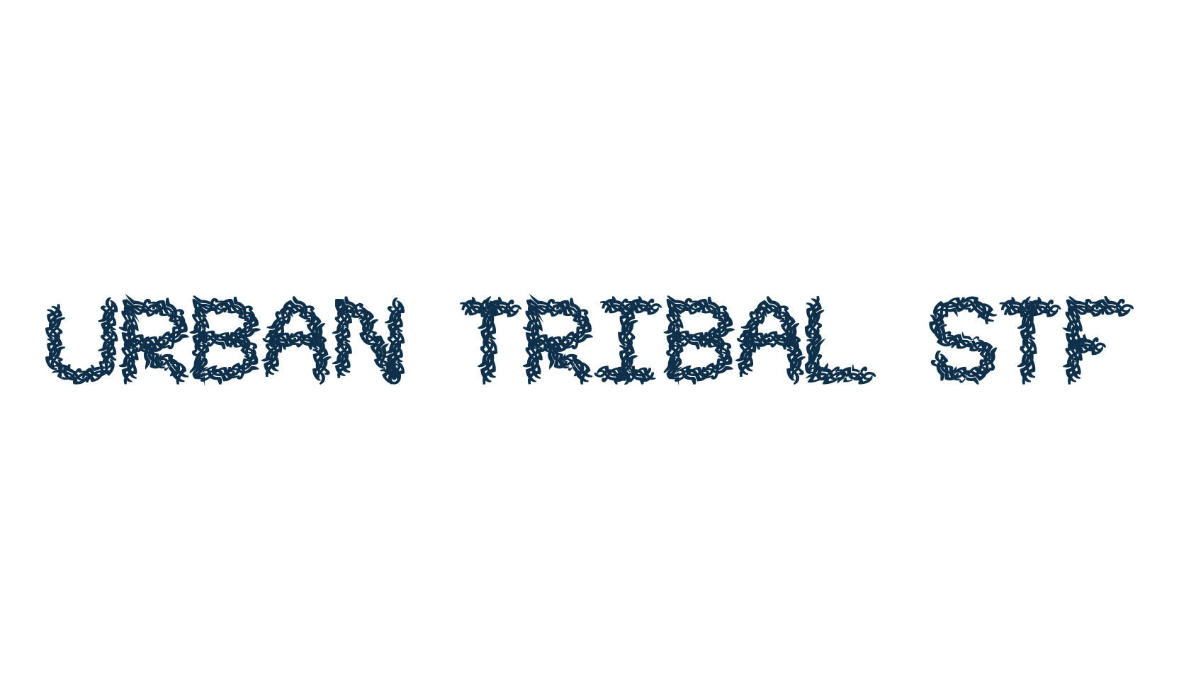 Urban Tribal STF, fancy decorative font preview