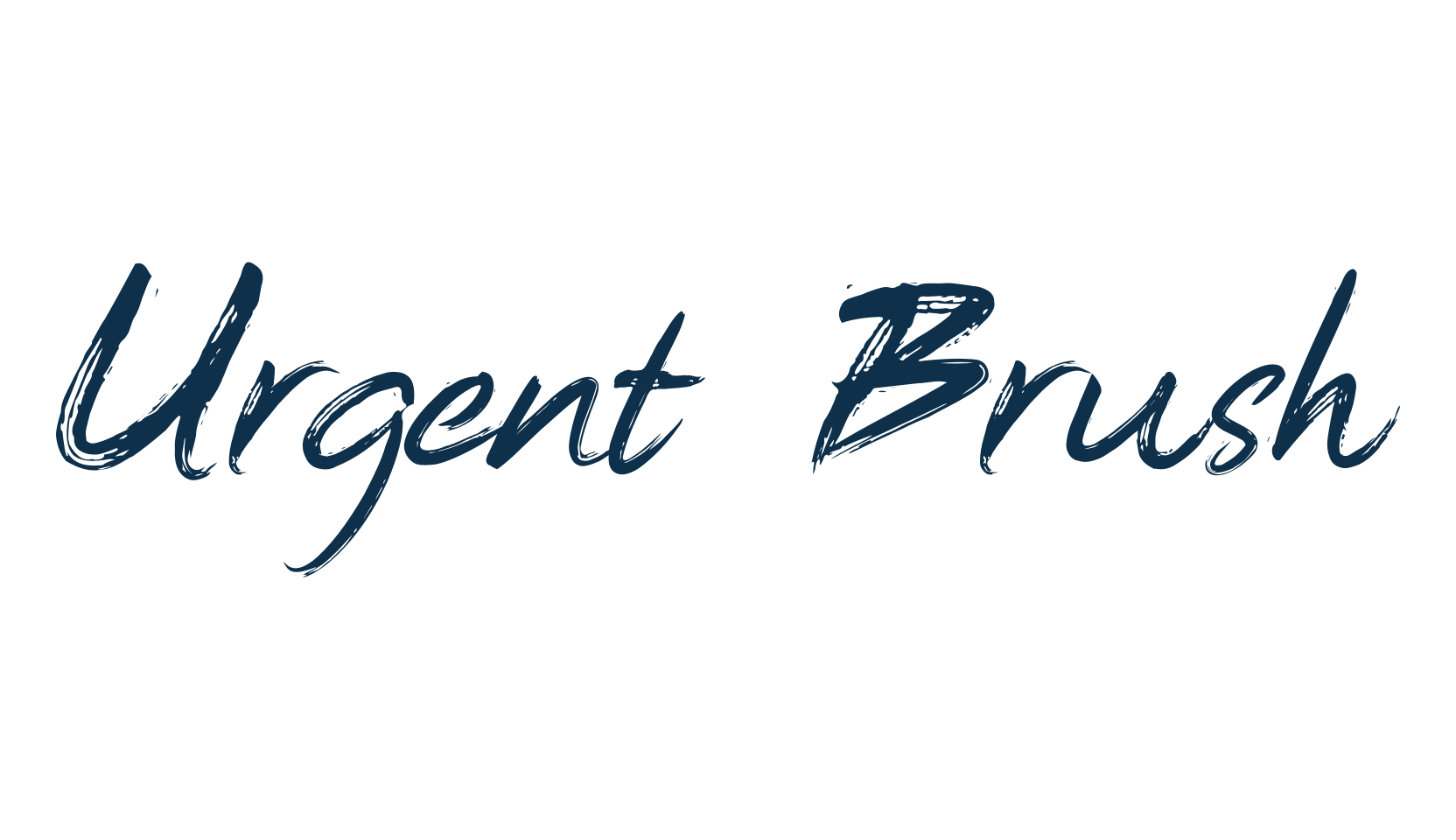 Urgent Brush, brush font preview