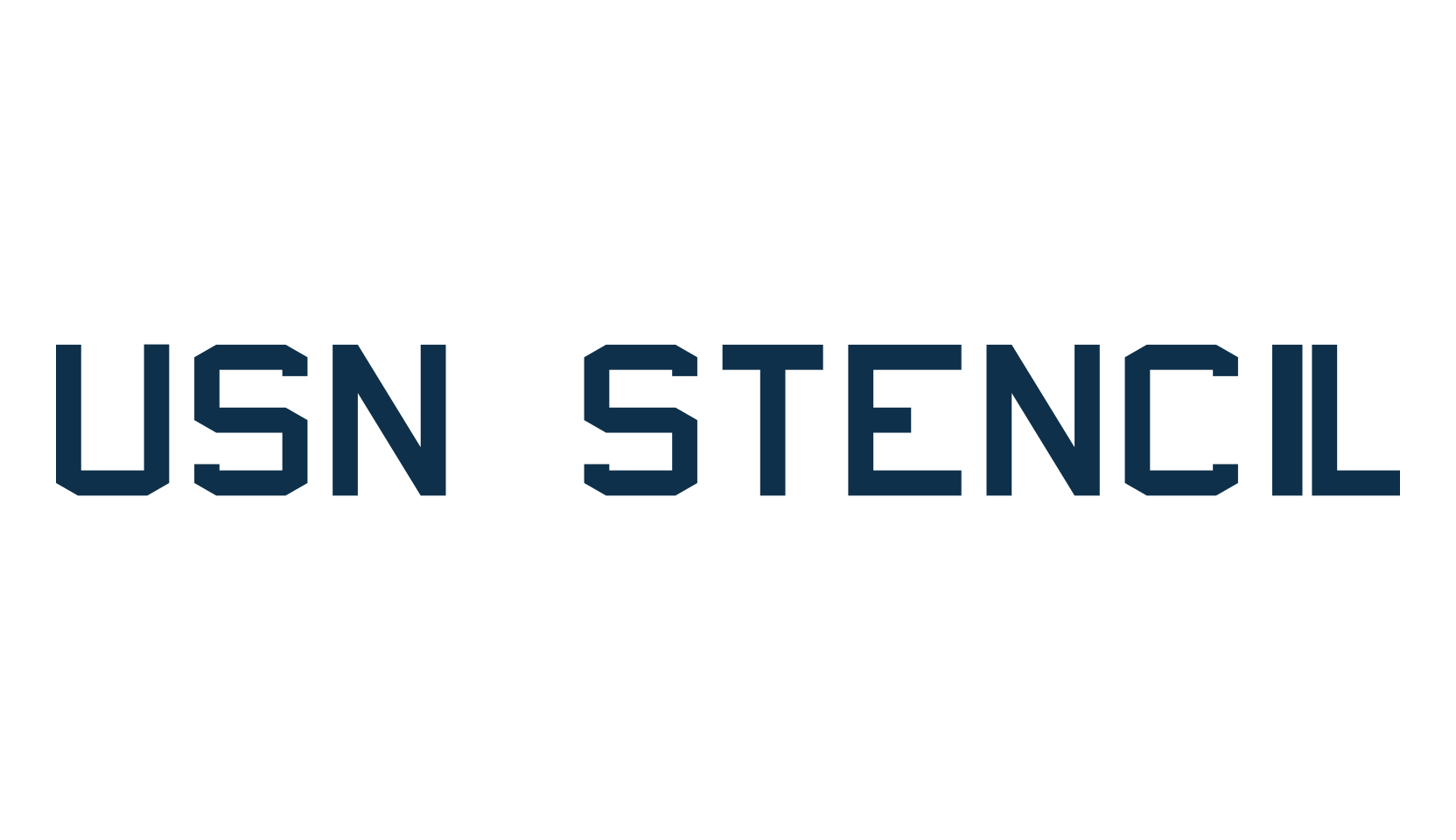 USN Stencil, fancy stencil, army decorative font preview