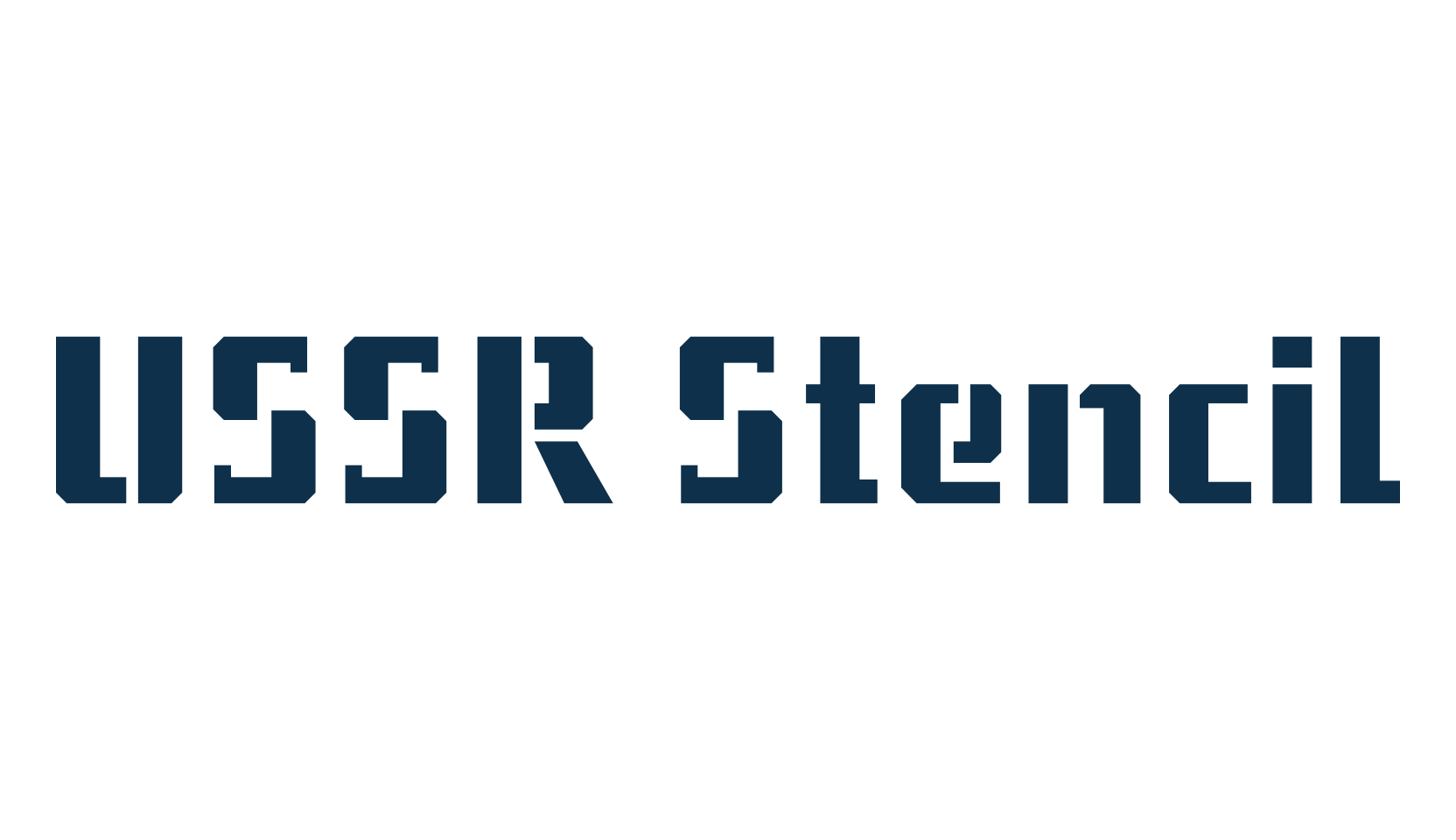 USSR Stencil, stencil, army font preview