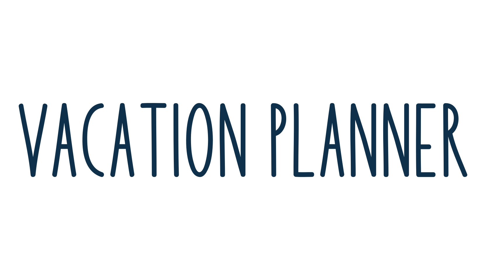 Vacation Planner, script handwritten fancy decorative calligraphy font preview