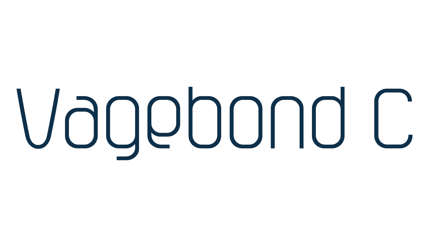 Vagebond C, fancy various techno sci-fi font preview