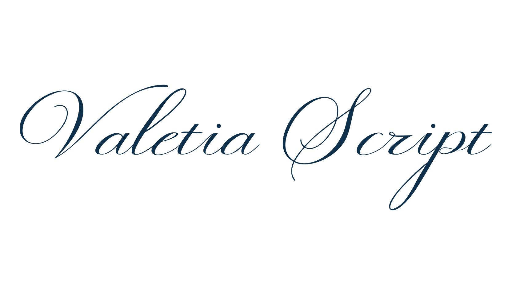 Valetia Script, calligraphy font preview