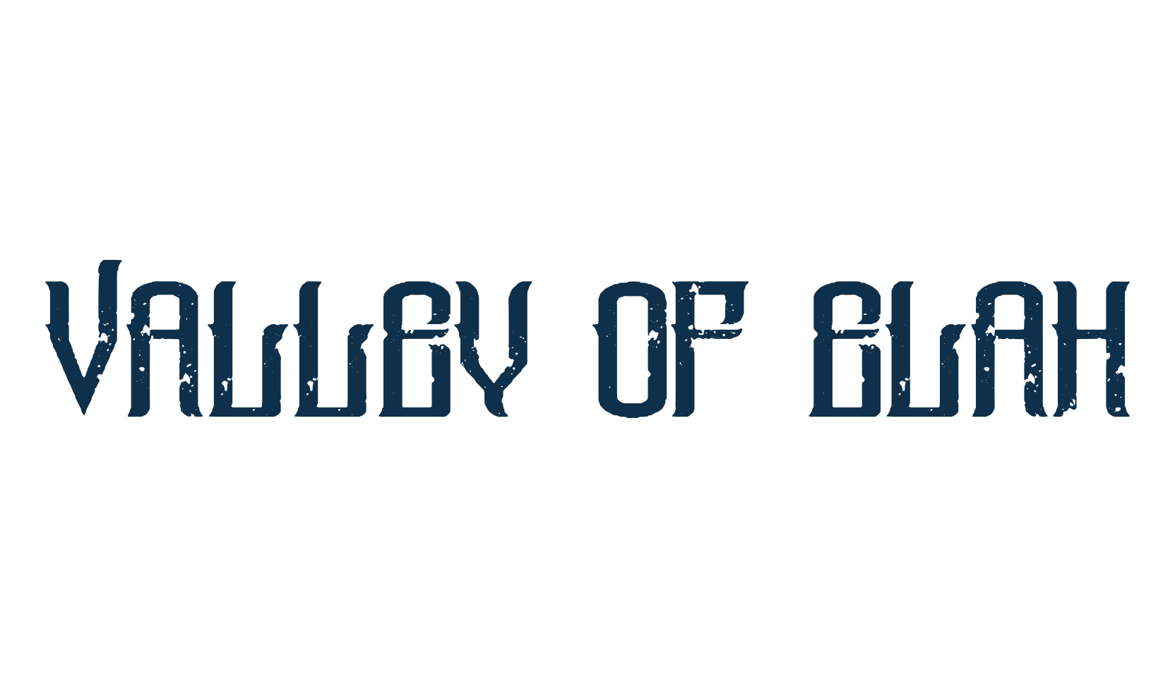 Valley Of Elah, modern font preview