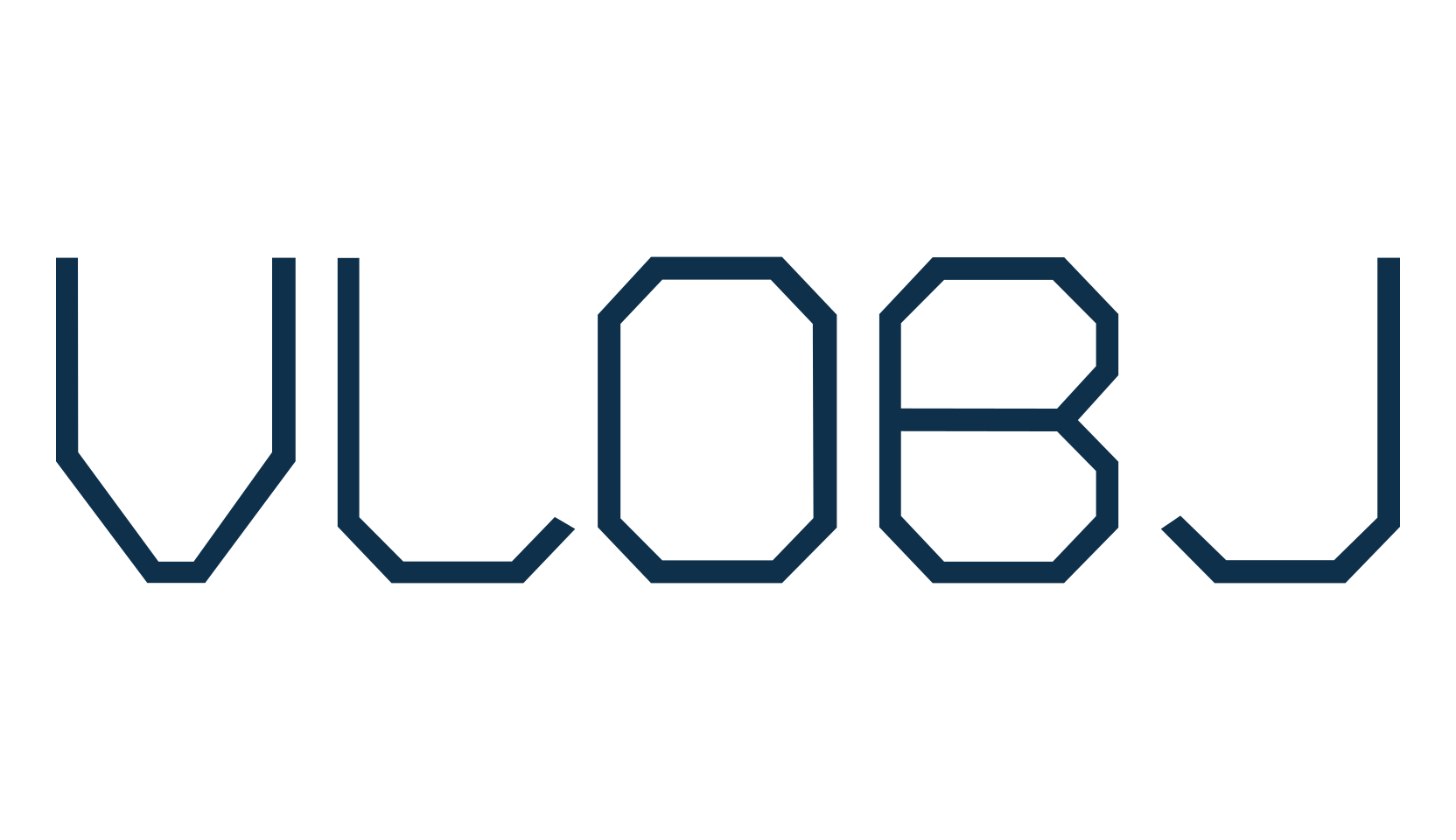 VLOBJ, techno square sci-fi font preview