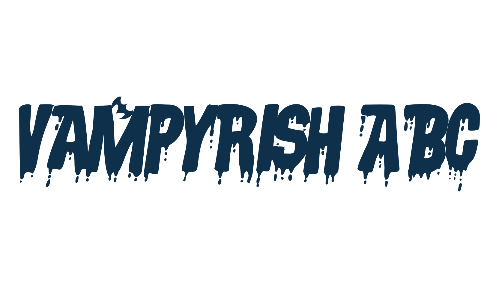 Vampyrish ABC, holiday halloween fancy decorative horror font preview