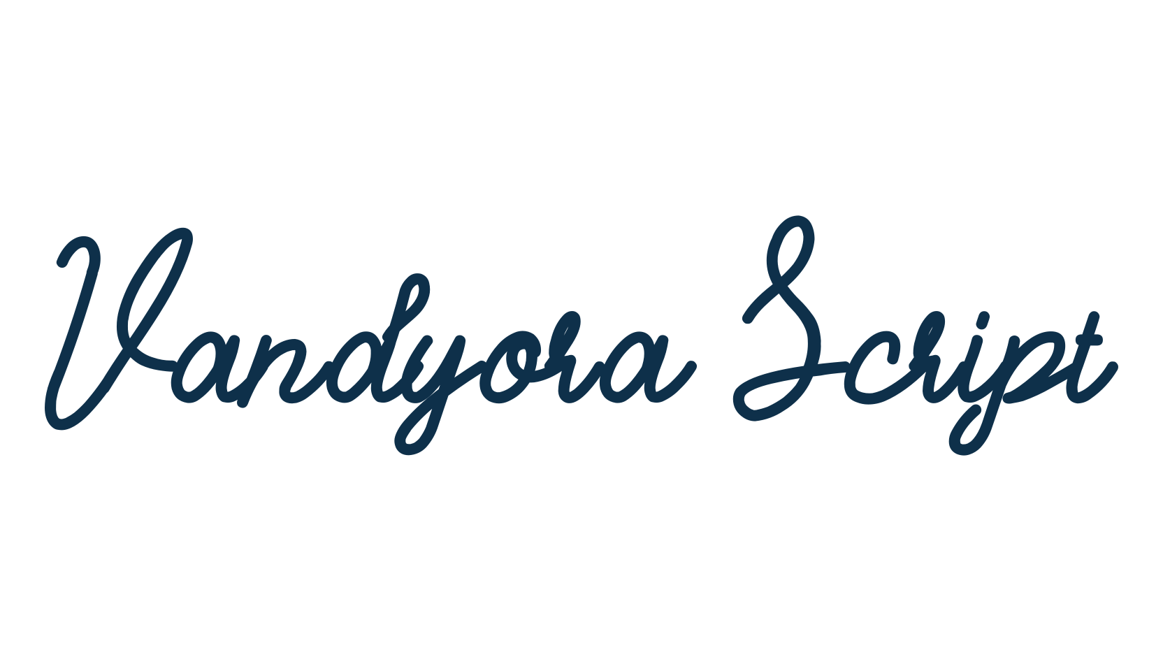 Vandyora Script, handwriting font preview