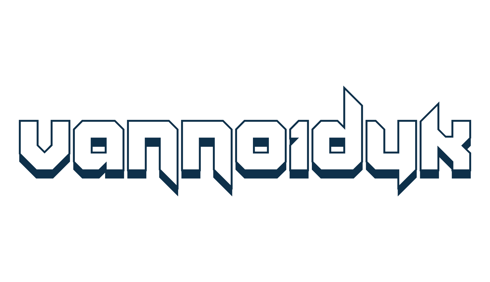 Vannoidyk, techno square sci-fi font preview