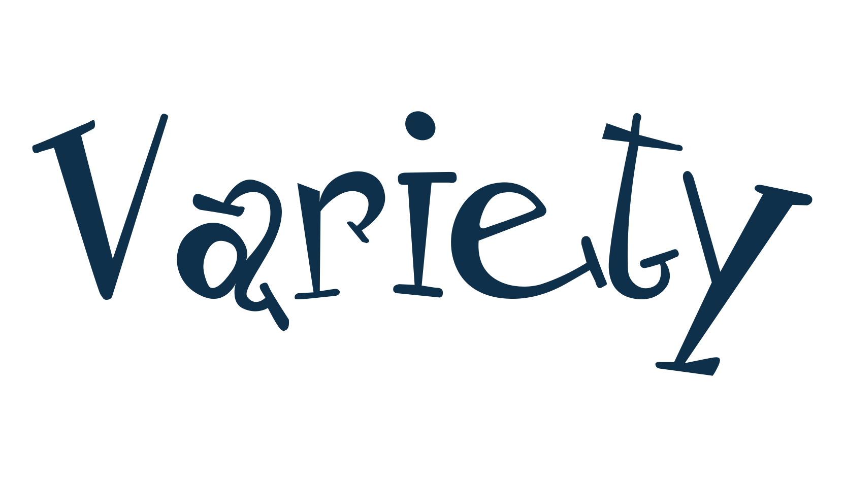 Variety, fancy cartoon decorative font preview