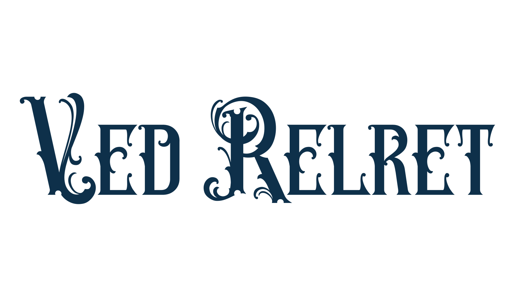 Ved Relret, fancy retro decorative font preview