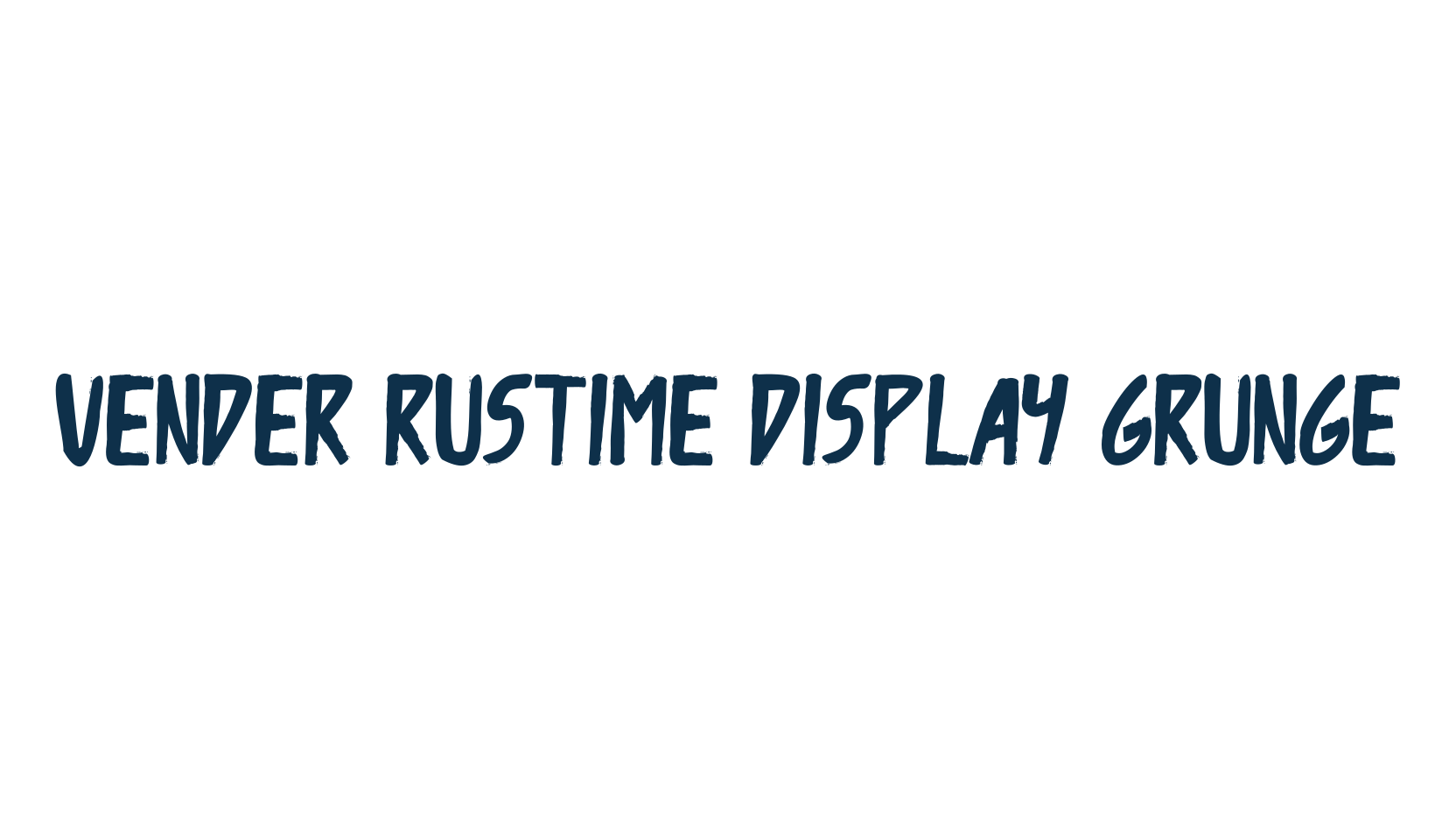 Vender Rustime Display Grunge, fancy decorative font preview