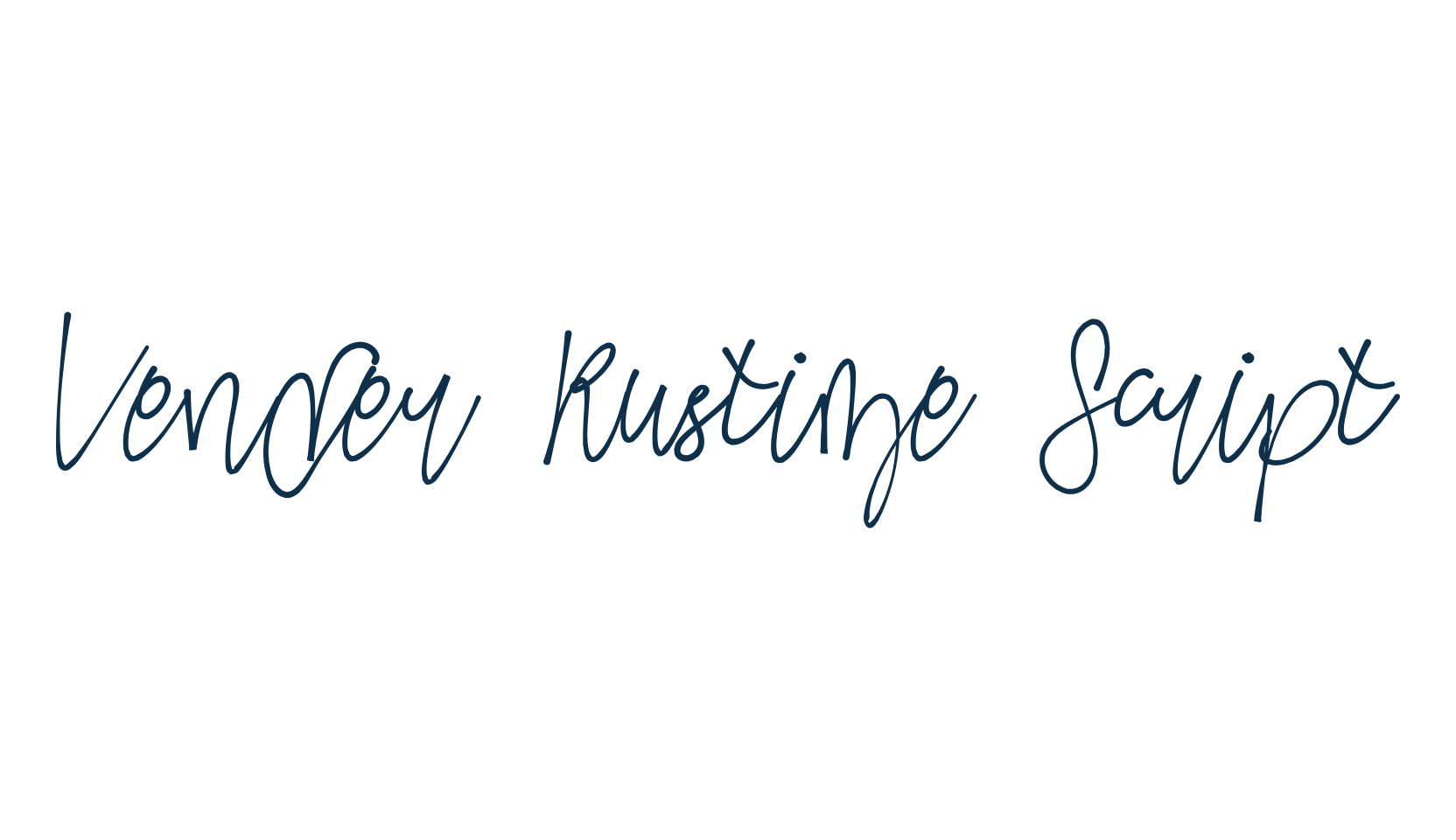Vender Rustime Script, script handwritten fancy decorative calligraphy font preview