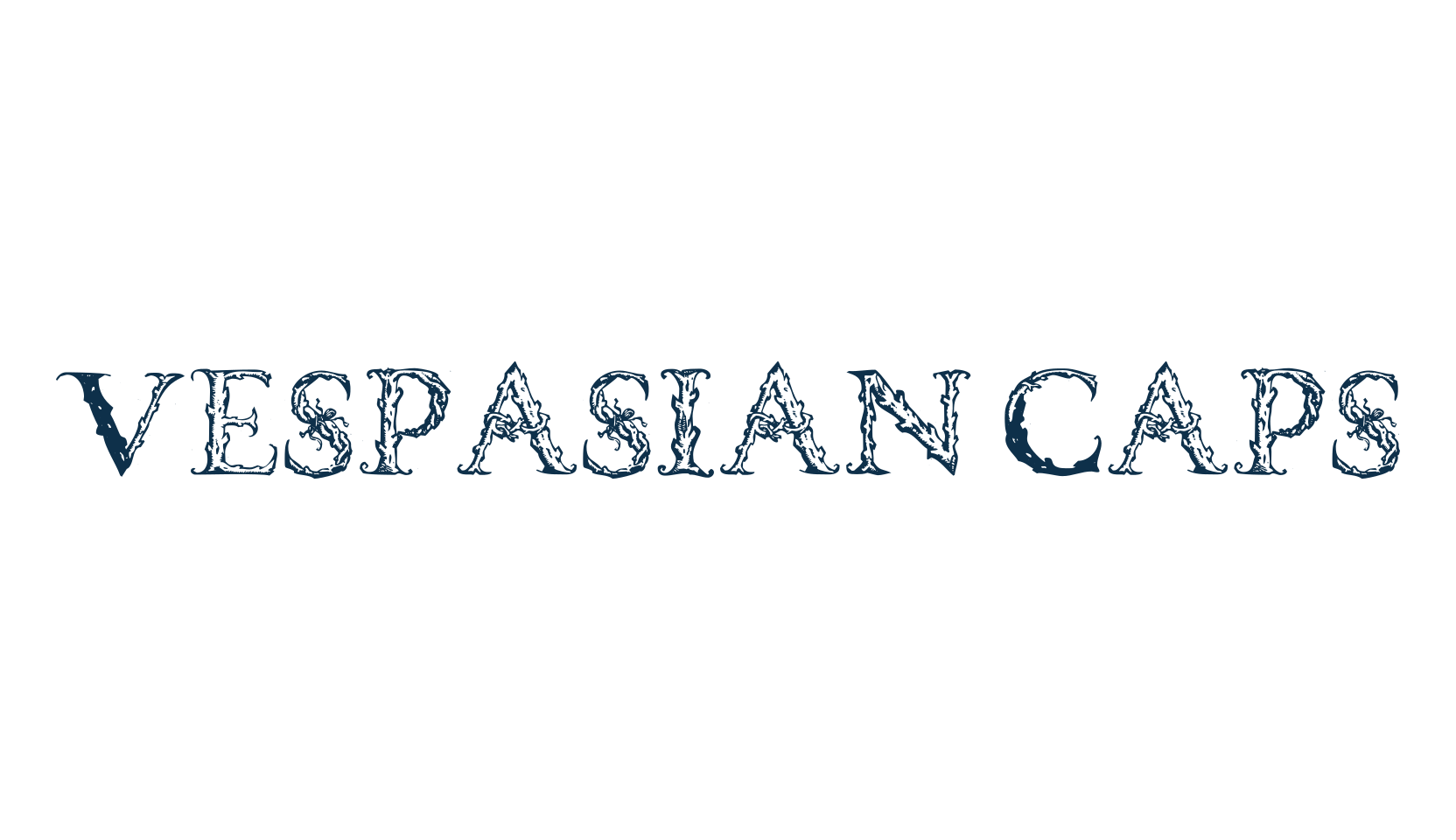 Vespasian Caps, decorative font preview