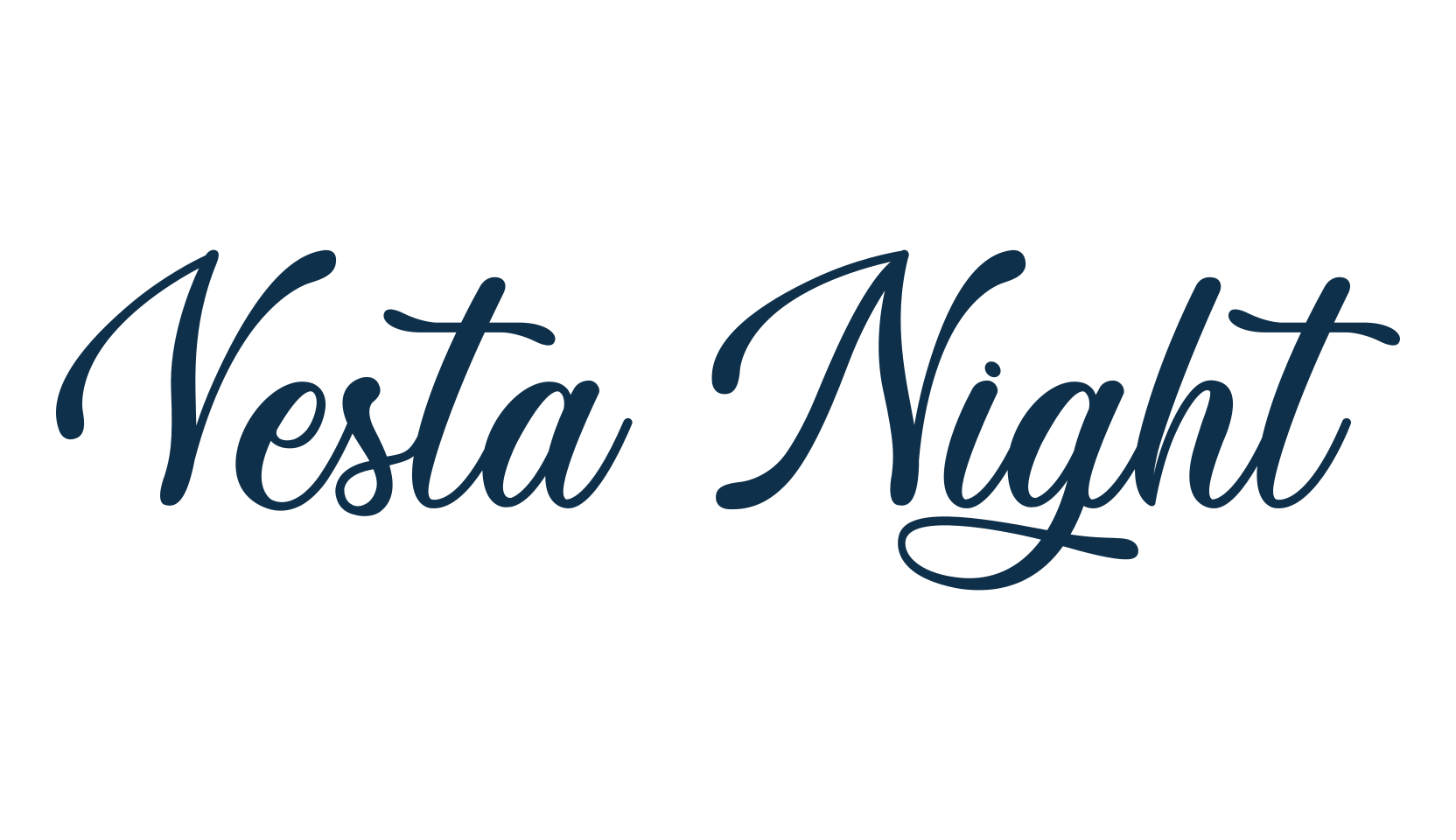 Vesta Night, script calligraphy fancy decorative font preview