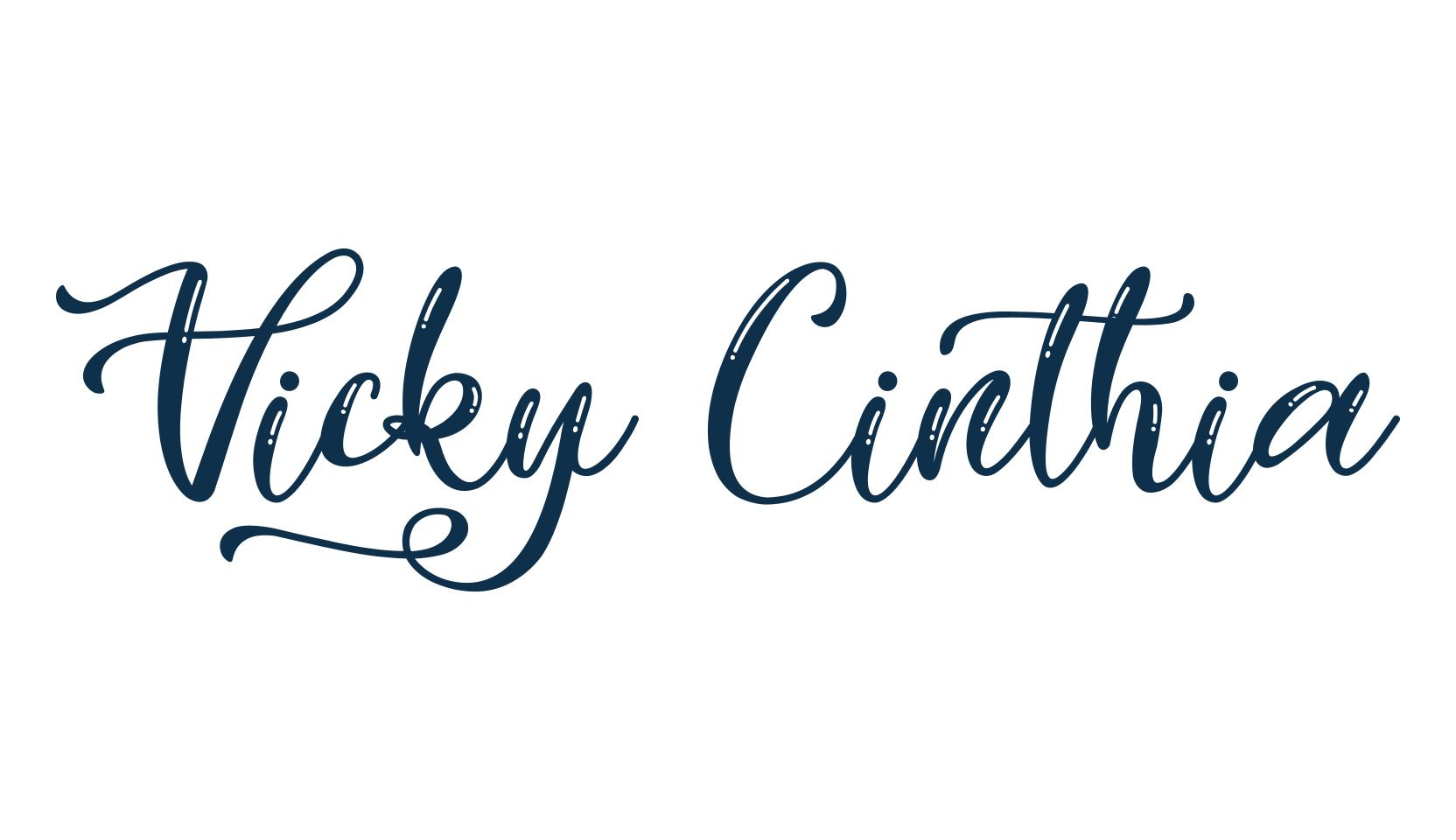 Vicky Cinthia, fancy various decorative script calligraphy font preview