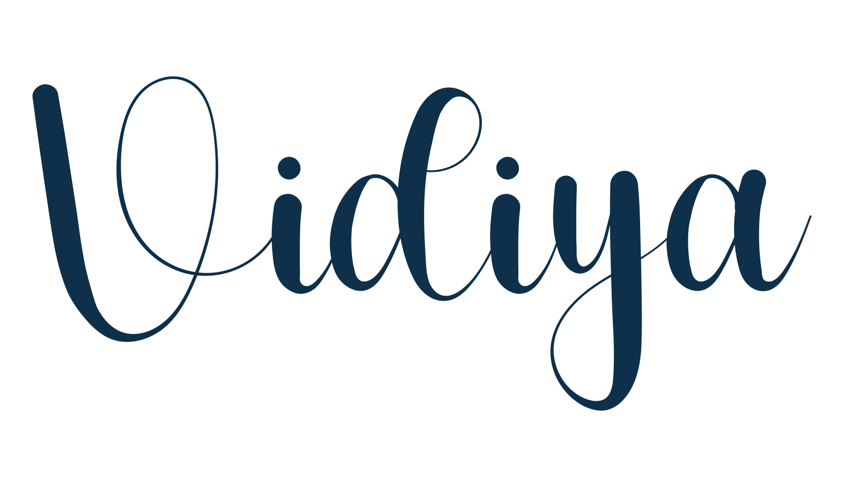 Vidiya, script calligraphy fancy decorative font preview