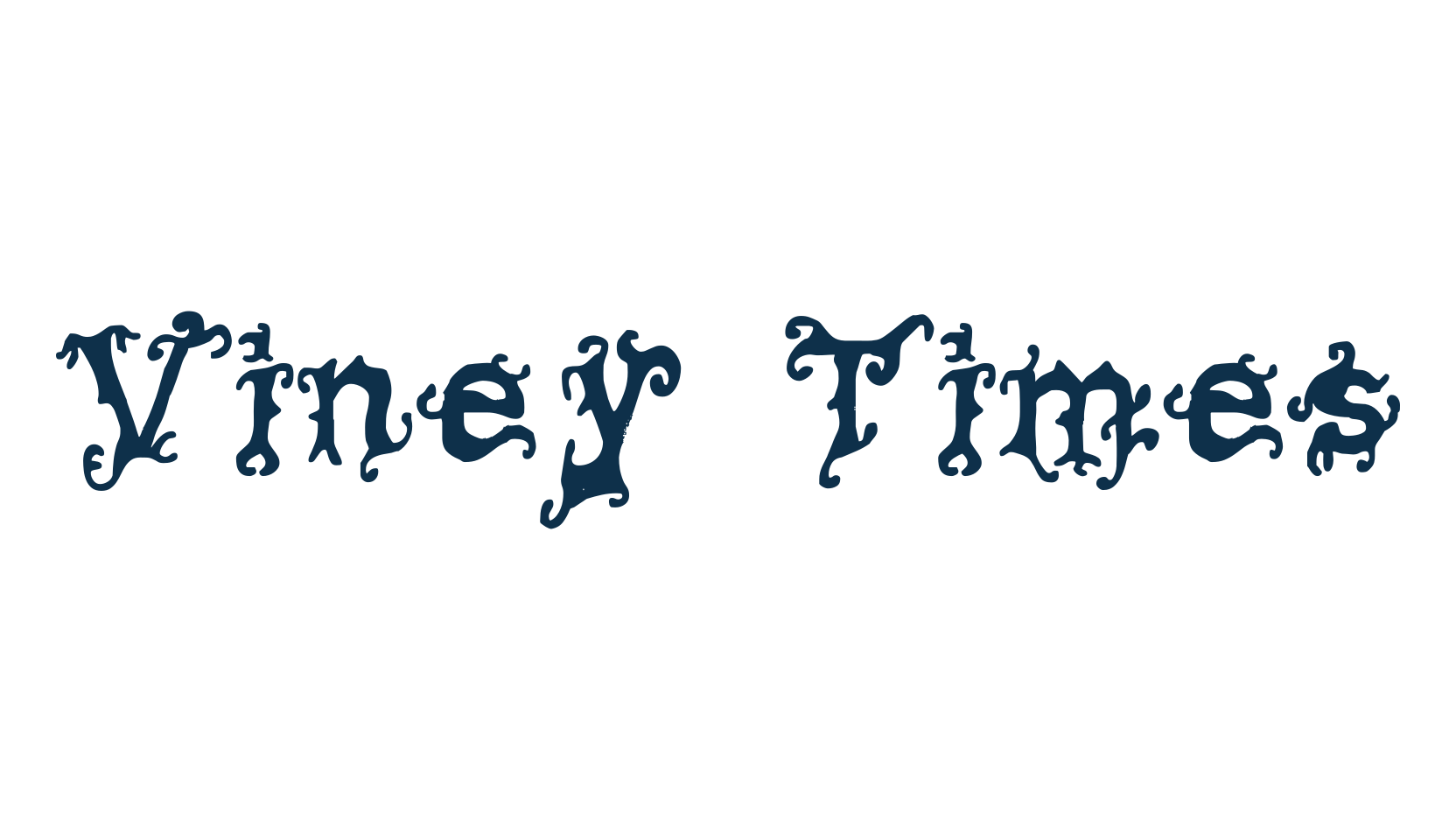 Viney Times, curly font preview