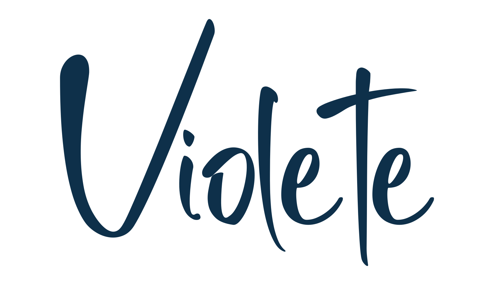 Violete, handwriting font preview