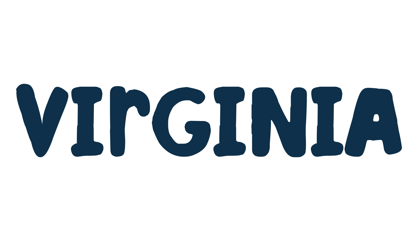 Virginia (virginia), fancy cartoon decorative font preview