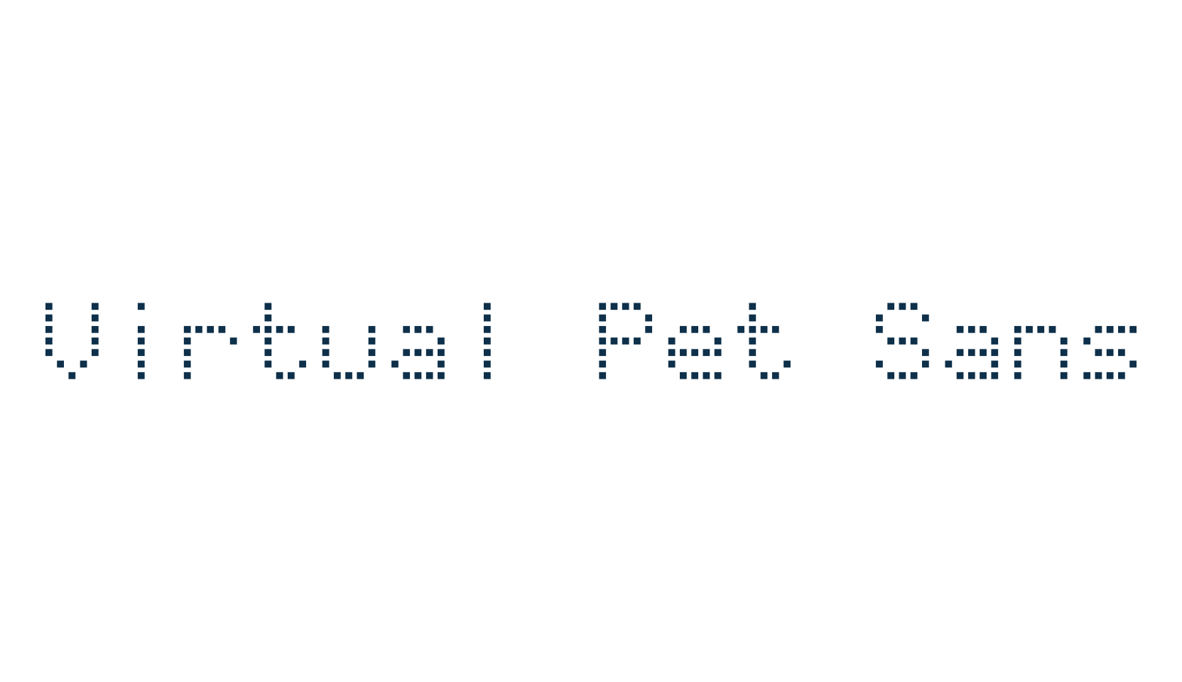 Virtual Pet Sans, techno lcd sci-fi font preview