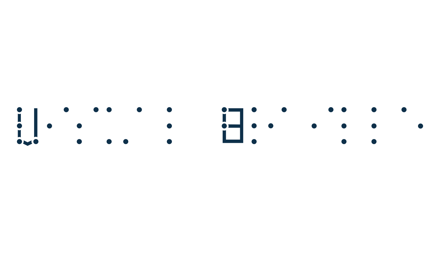 Visual Braille, fancy decorative font preview