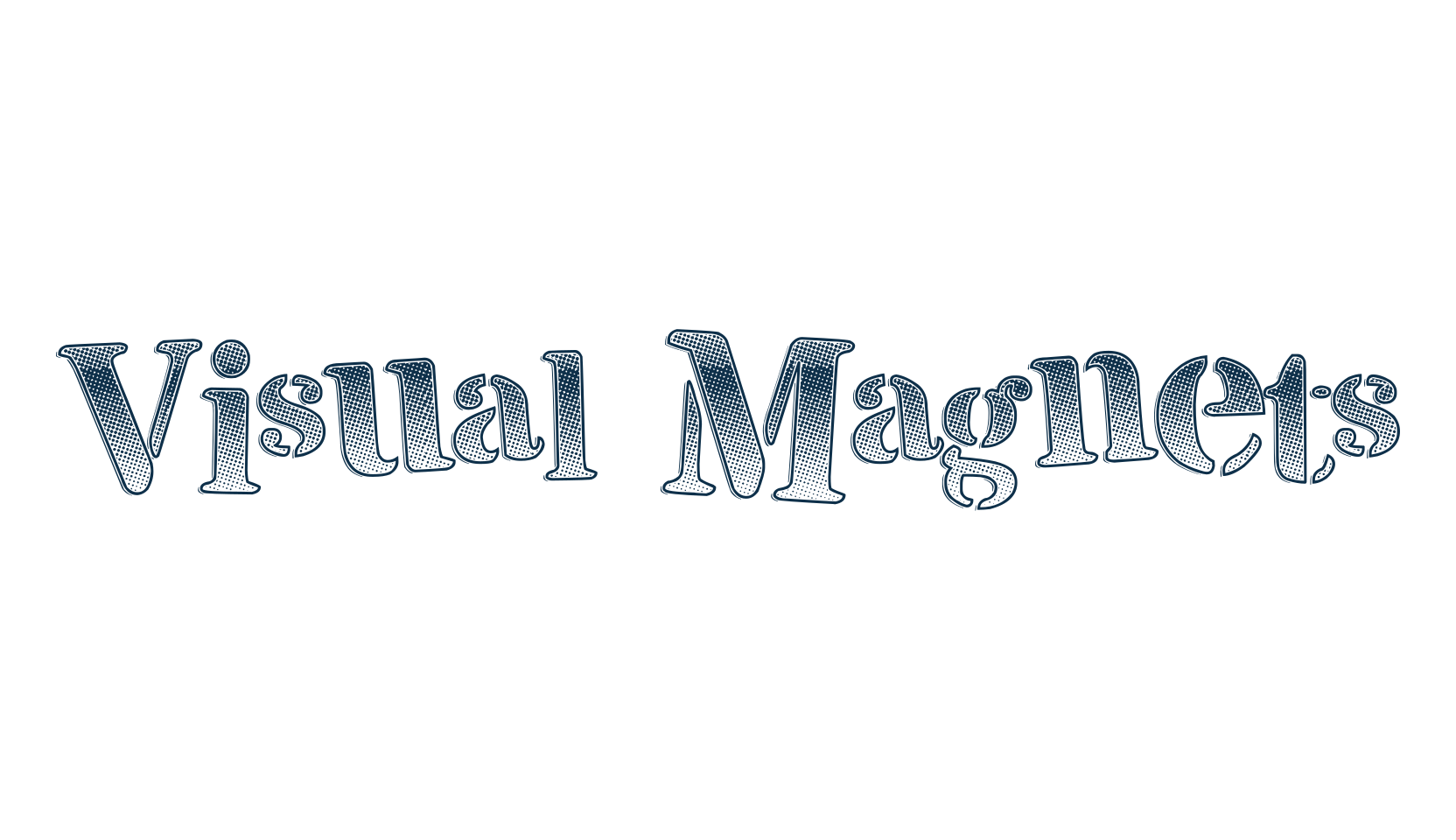 Visual Magnets, fancy stencil, army decorative font preview
