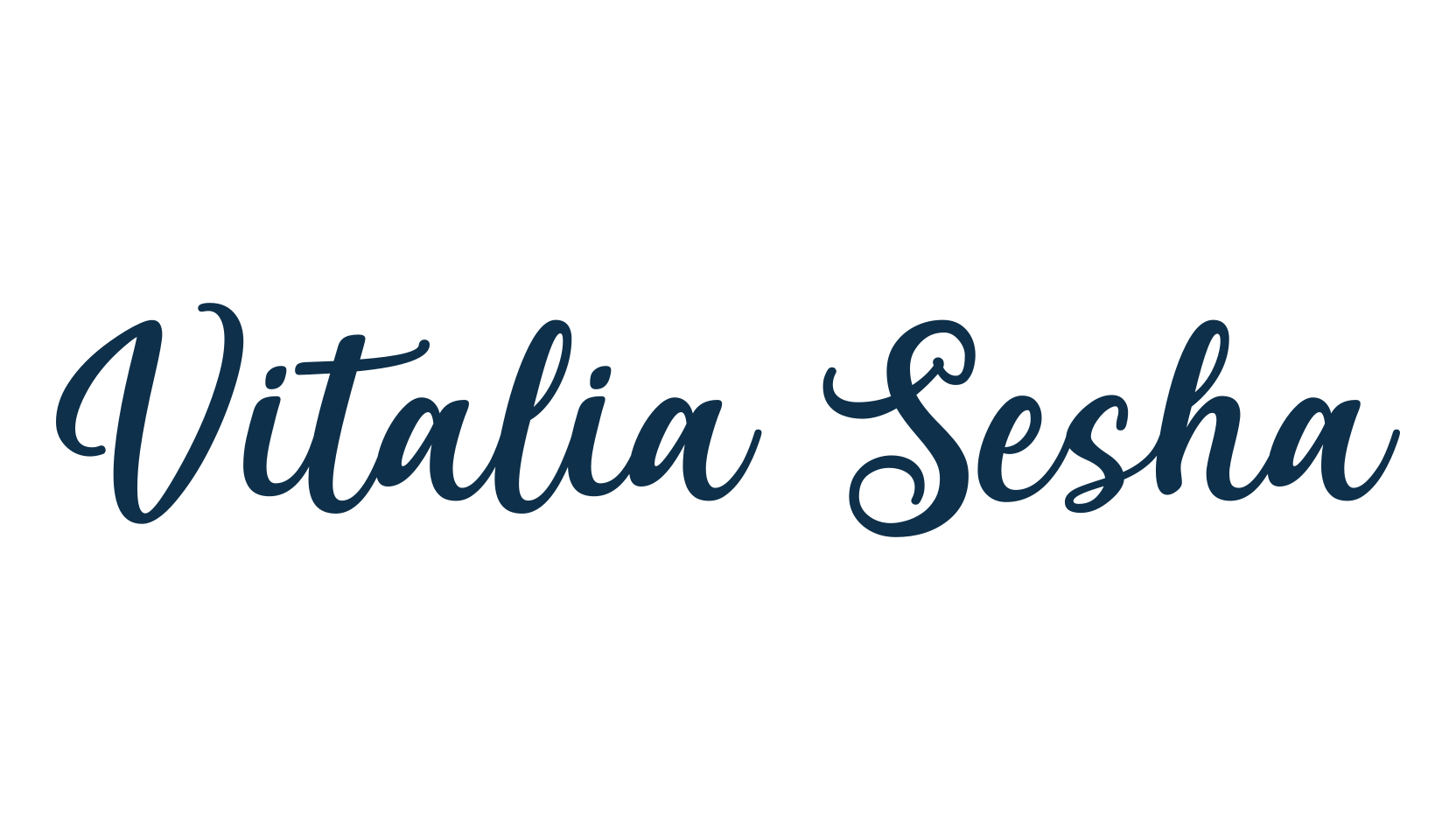 Vitalia Sesha, script calligraphy fancy decorative font preview