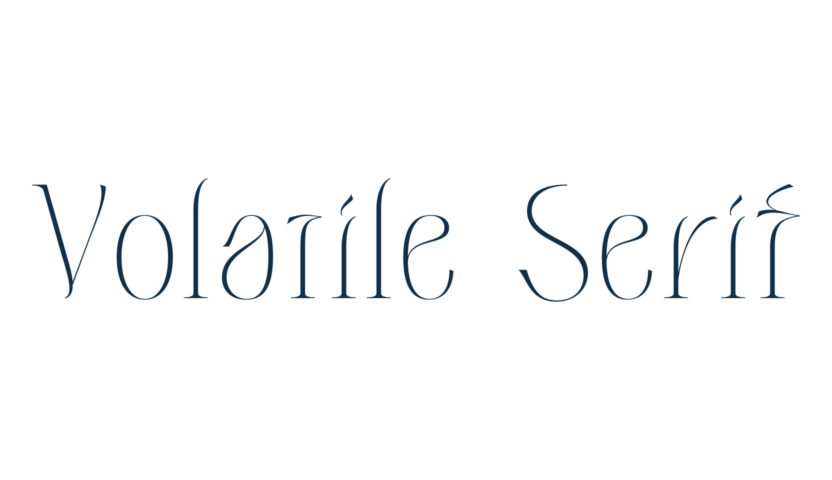 Volatile Serif, fancy various decorative font preview