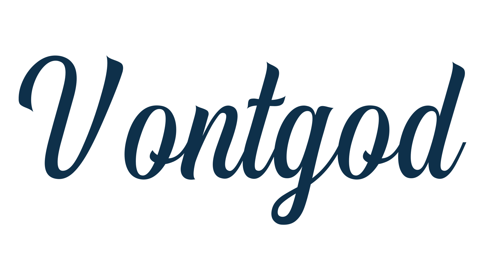 Vontgod, script calligraphy fancy decorative font preview