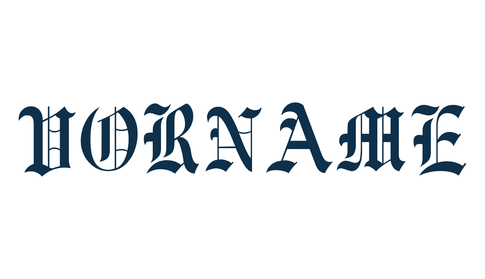 Vorname, fancy initials gothic font preview