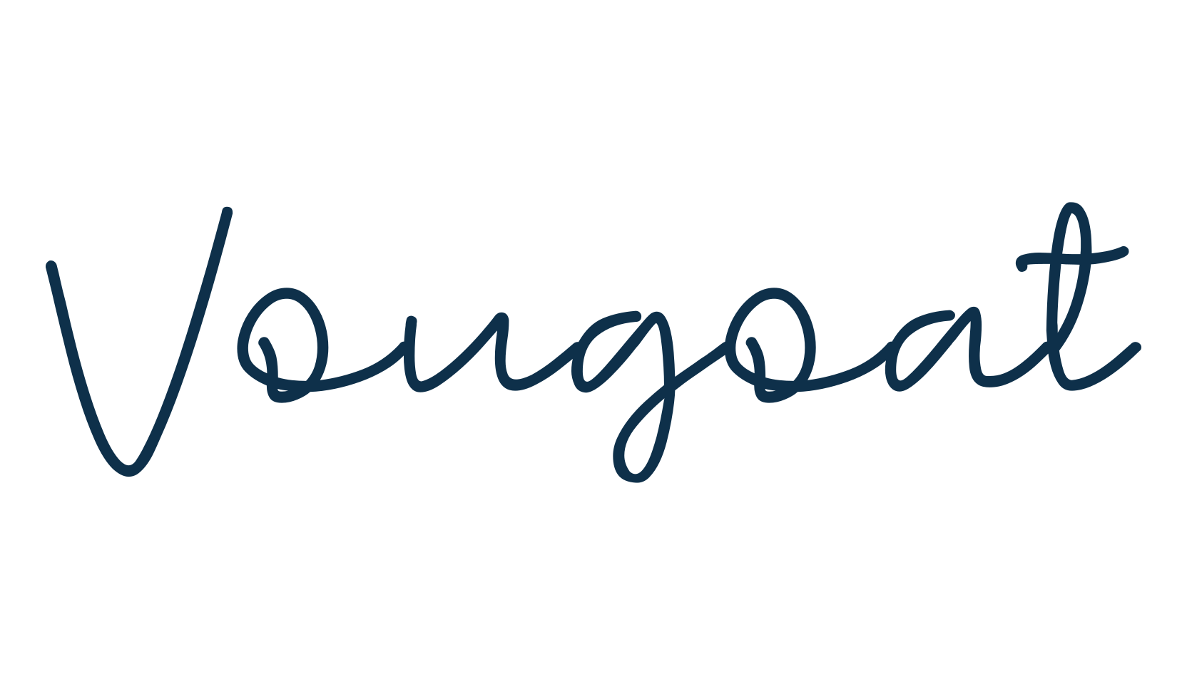 Vougoat, script handwritten fancy decorative calligraphy font preview