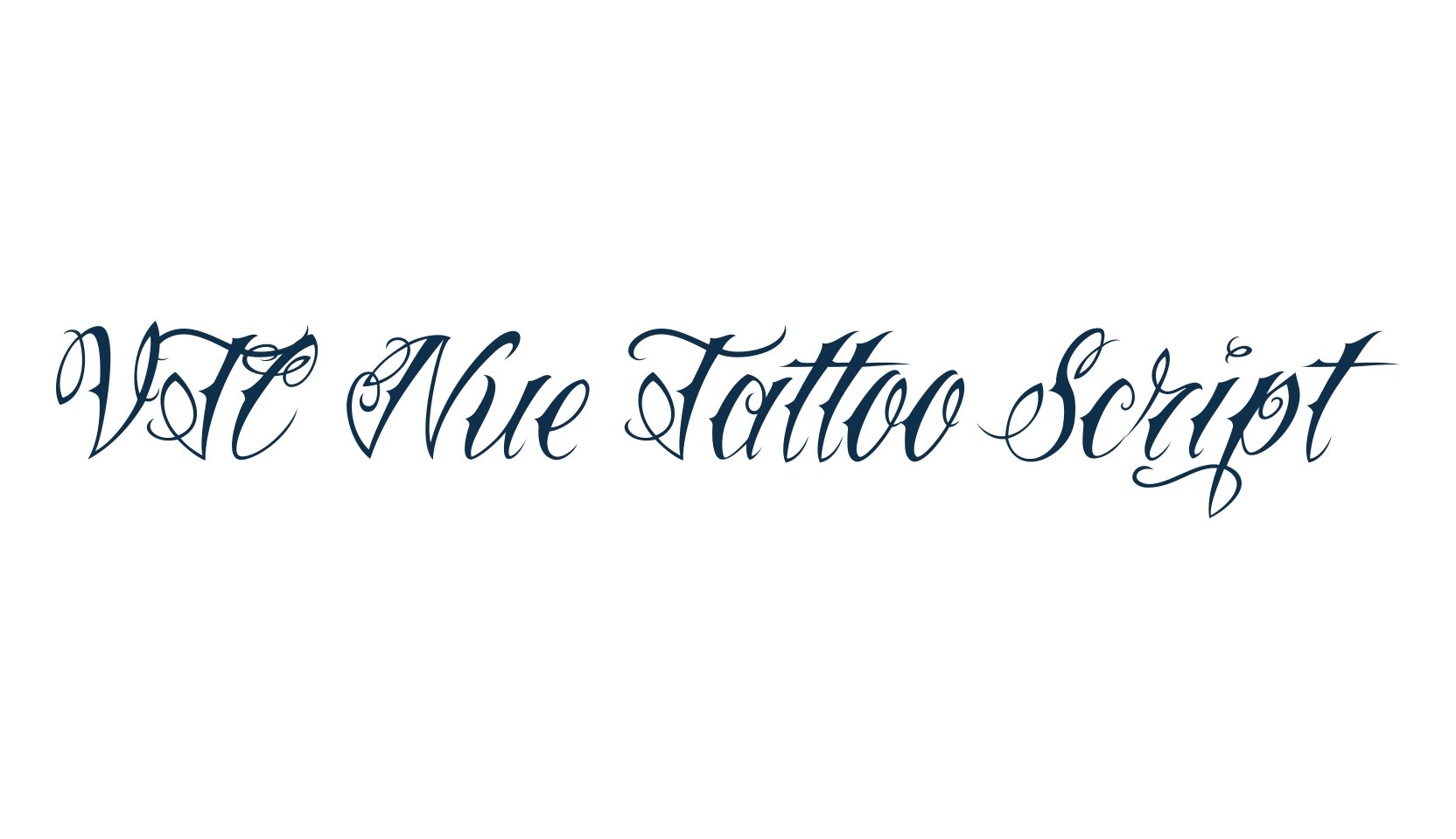 VTC Nue Tattoo Script, script calligraphy fancy decorative font preview